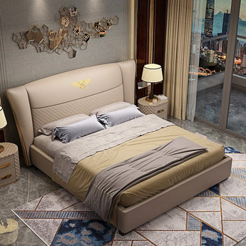 Modern Italian Luxury Athena Leather Upholstery Bed Frame
