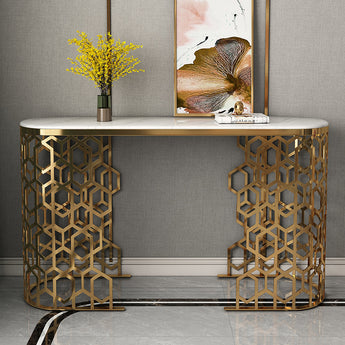 Aurelia Modern Italian Luxury Solid Marble Top Console Table