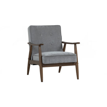🟢 IN STOCK-BAJA Grey Velvet 1 Seater Sofa