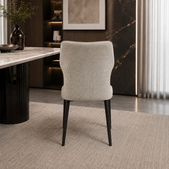 🟢 NEW IN STOCK Luci Upholstery Black Titanium Legs Dining Chair