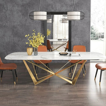 Bellini Solid Marble Top Luxury Dining Table