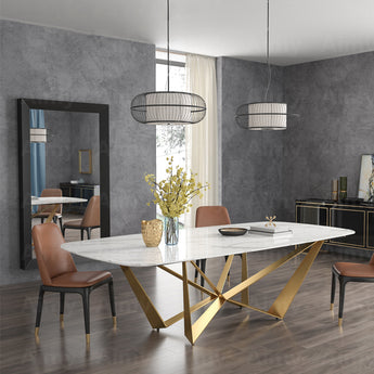 Bellini Solid Marble Top Luxury Dining Table