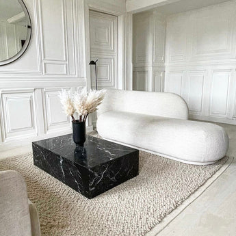 Classic Modern Luxury Black Majestic Marble Coffee Table Set
