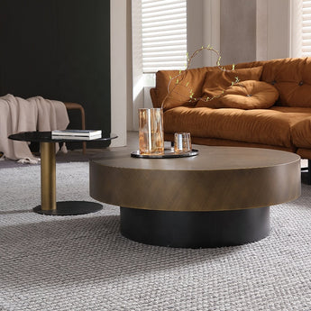 Braun Classic Gold Brushed Tempered Glass Coffee Table Set