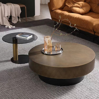Braun Classic Gold Brushed Tempered Glass Coffee Table Set