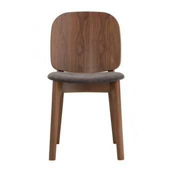 🟢 IN STOCK-Cora Malaysian Cocoa Walnut Dining Chair – Fully Assembled, Walnut Back & Grey Seat (In Stock Australia)