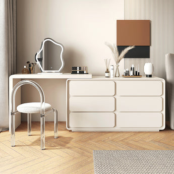 CHLOE Modern Luxury 4 Piece Big Extendable High Gloss Paint Cabinet Dressing Table Vanity Set