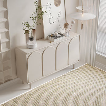 CHLOE Modern White Luxury Solid Wood High Gloss Paint Cabinet Buffet Sideboard