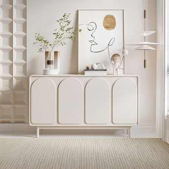 CHLOE Modern White Luxury Solid Wood High Gloss Paint Cabinet Buffet Sideboard