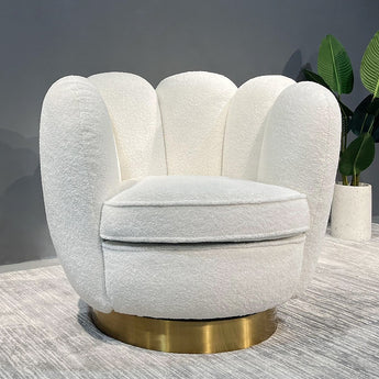 CLOUD Rotating Swivel Luxury Boucle Fabric Statement Armchair Lounge Sofa Set Living Room