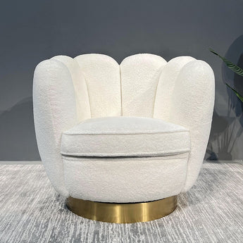 CLOUD Rotating Swivel Luxury Boucle Fabric Statement Armchair Lounge Sofa Set Living Room