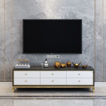 Classic Tuxedo Modern Luxury High Gloss Cabinet TV Stand Entertainment Unit