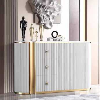 1.5M Danse Marble Top Sideboard - White