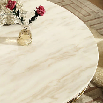 0.8M Danse Round Solid Marble Top Coffee Table