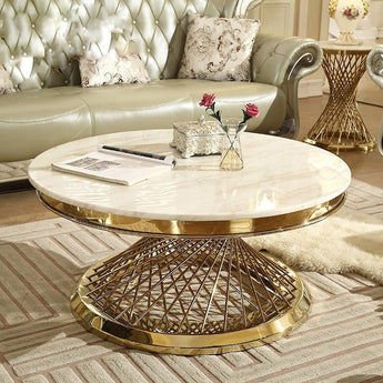 0.8M Danse Round Solid Marble Top Coffee Table