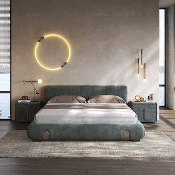 Dante Solid Wood Upholstered Velvet Bedframe