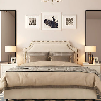 Daphne Luxury Upholstered Velvet Solid Wood Bed Frame