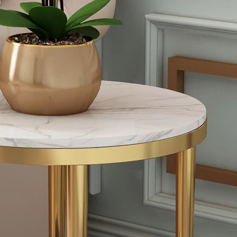 Diane Solid Marble Top Side Table