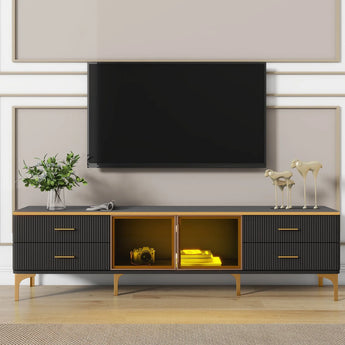 🟩 IN STOCK 2.2M Dinar Tempered Glass Marble Top TV Stand