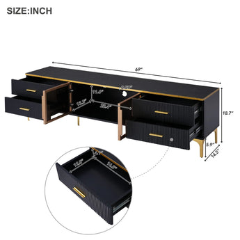 🟩 IN STOCK 2.2M Dinar Tempered Glass Marble Top TV Stand