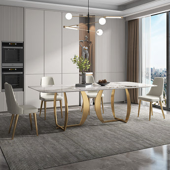 Diorama Solid Marble Top Luxury Dining Table