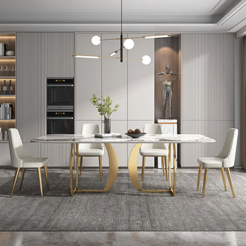 Diorama Solid Marble Top Luxury Dining Table