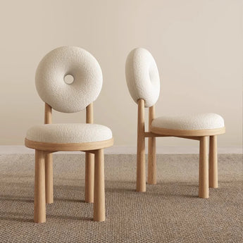 DONUT Solid Wood Boucle Dining Chair