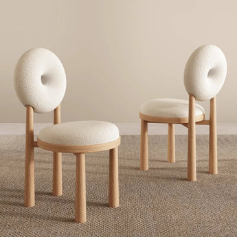 DONUT Solid Wood Boucle Dining Chair