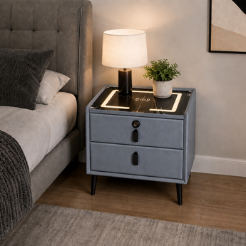 🟢 IN STOCK Blue Dove Smart Side Table Nightstand with Bluetooth Speaker and Wireless Charger Top Fingerprint Lock