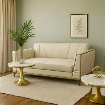 🟢 IN STOCK 1.6M DUBAI Luxury Leather Upholstery Two-Seater Rich Sofa