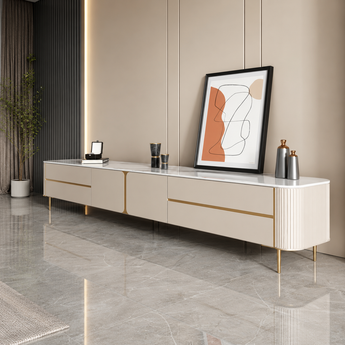 🟢 IN STOCK 2.4M Elysia Modern Italian Luxury Sintered Stone TV Stand Cabinet Entertainment Unit