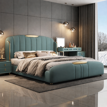 🟢 IN STOCK Emperor Italian Modern Luxury Tosca Leather Upholstery Gas Lifting Bedframe