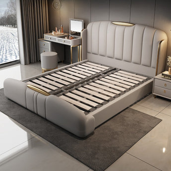 Signature Emperor Solid Wood Upholstered Leather Bedframe
