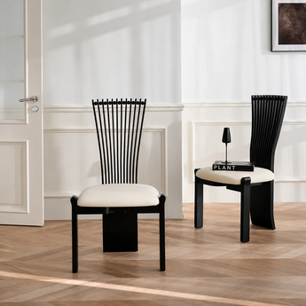 FIRA Solid Wood Leather Upholstery Dining Chair