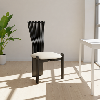 FIRA Solid Wood Leather Upholstery Dining Chair