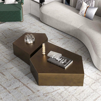 Fortress Classic Gold Brushed Coffee Table Set