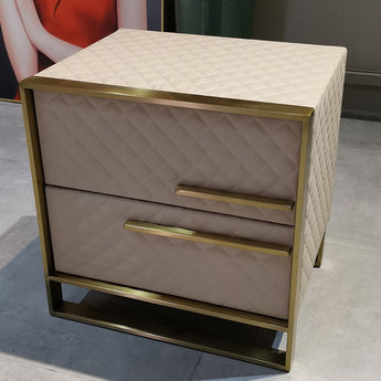 🟢 IN STOCK Signature Harmony Leather Upholstery Nightstand Side Table