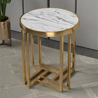 Hermosa Solid Marble Top Side Table