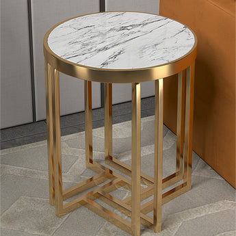 Hermosa Solid Marble Top Side Table