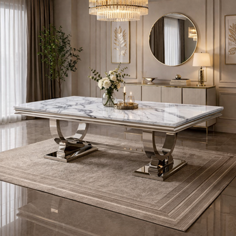 Hilton Solid Marble Top Luxury Dining Table