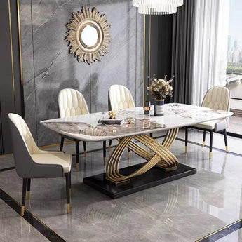Infinity Solid Marble Top Luxury Dining Table
