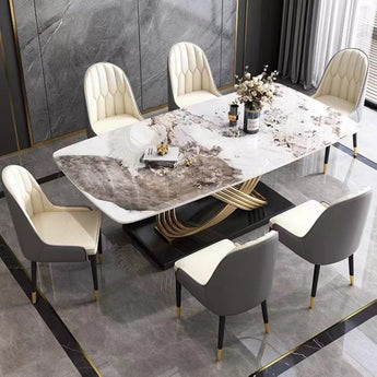 Infinity Solid Marble Top Luxury Dining Table