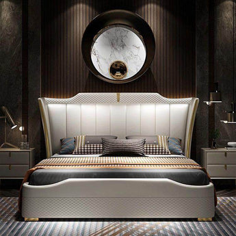 Signature Juliette Luxury Leather Upholstery Solid Wood Bedframe