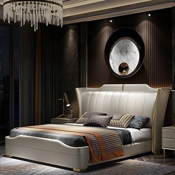 Signature Juliette Luxury Leather Upholstery Solid Wood Bedframe