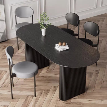 NAMI Solid Black Wood Dining Table