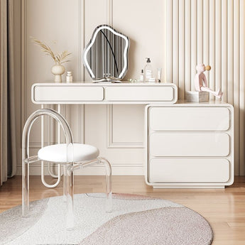 Elle Modern Luxury 4 Piece Big Extendable High Gloss Paint Cabinet Dressing Table Vanity Set