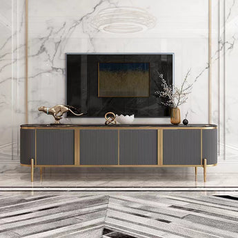 Kingston Black Marble Top TV Stand