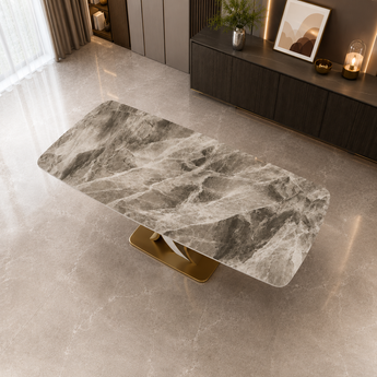 Modern Italian Luxury Lavenda Sintered Stone Top Dining Table - Smoke