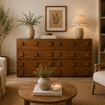 LEGOLAS Modern Luxury Solid Acacia Wood Cocoa Walnut Buffet Sideboard