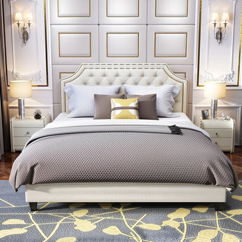 Lilydale Luxury Upholstered Velvet Solid Wood Bed Frame